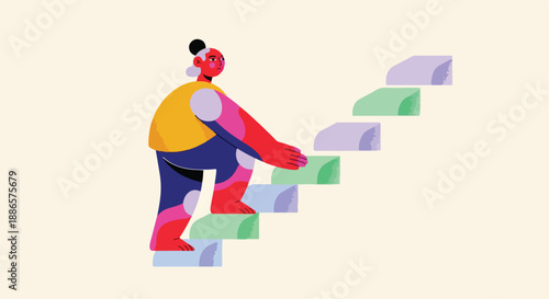 Slow Progress And Consistent Personal Growth Journey illustration