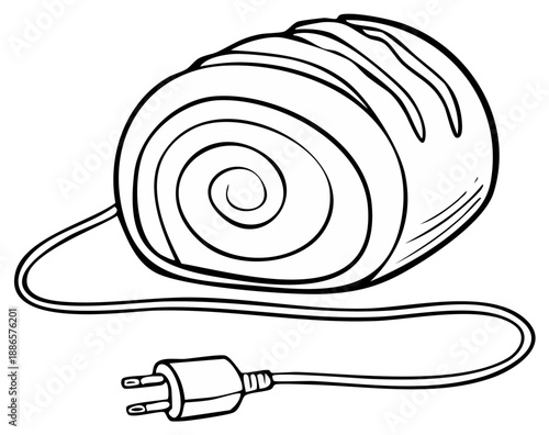 Stylized Retro Hair Curler Illustration for Beauty and Personal Care