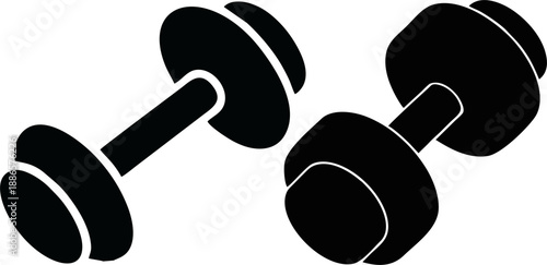 Dumbbell Gym Fitness Weights Silhouette Icon