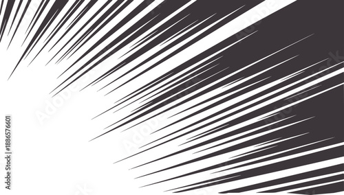 Dynamic black and diagonal speed lines with sharp contrast abstract