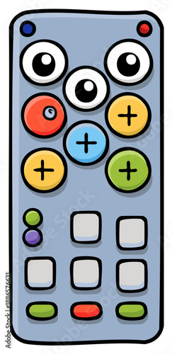 Cartoon Remote Controller with Googly Eyes, Buttons and Lights