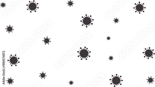 Microscopic virus particles black and gray floating