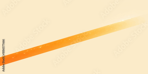 Abstract orange background with a wooden brown bat and steel metal tool equipment isolated on a white ribbon with space for text