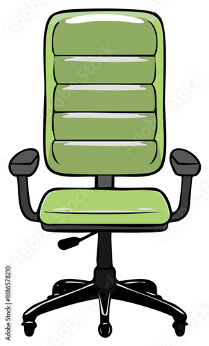 Cartoon Style Office Chair With Casters and Armrests