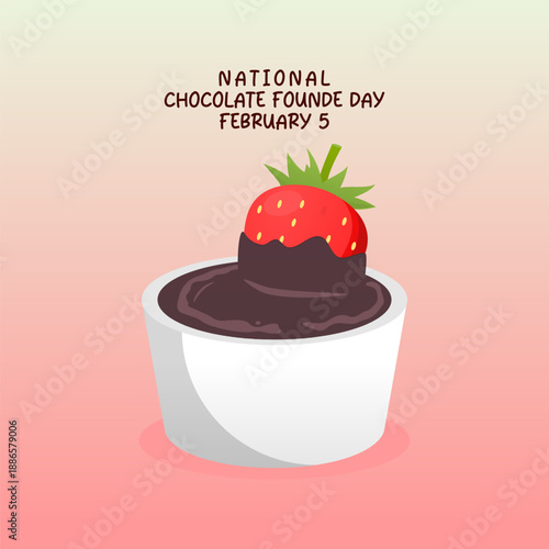 Vector graphic of National Chocolate Fondue Day for National Chocolate Fondue Day celebration.