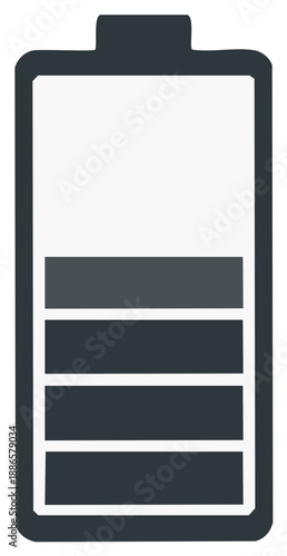 Battery charging indicator icon displaying a partially charged level