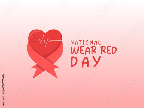 Vector graphic of National Wear Red Day for National Wear Red Day awareness.