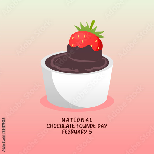 Vector graphic of National Chocolate Fondue Day for National Chocolate Fondue Day celebration.