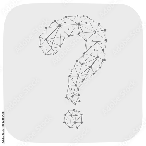 Abstract question mark symbol with dots and lines for conceptual use in projects, presentations or designs
