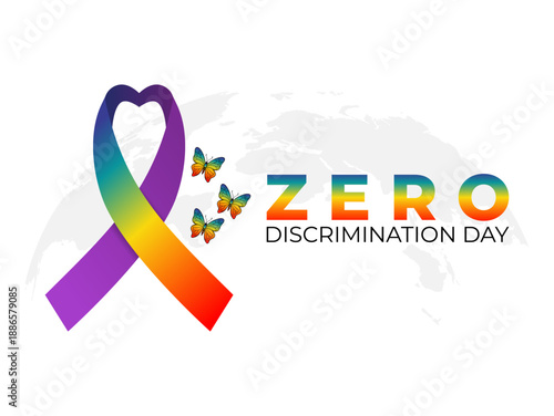 Vector graphic of Zero Discrimination Day for Zero Discrimination Day awareness.
