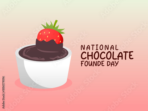 Vector graphic of National Chocolate Fondue Day for National Chocolate Fondue Day celebration.