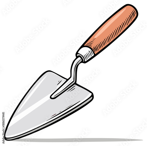 Isolated Cartoon Style Garden Trowel Illustration for Gardening Themes