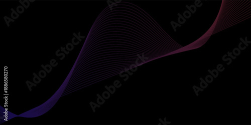 blue pink magenta Abstract Vector minimal wavy line background Digital frequency track equalizer Stylized line art Curved wavy line smooth