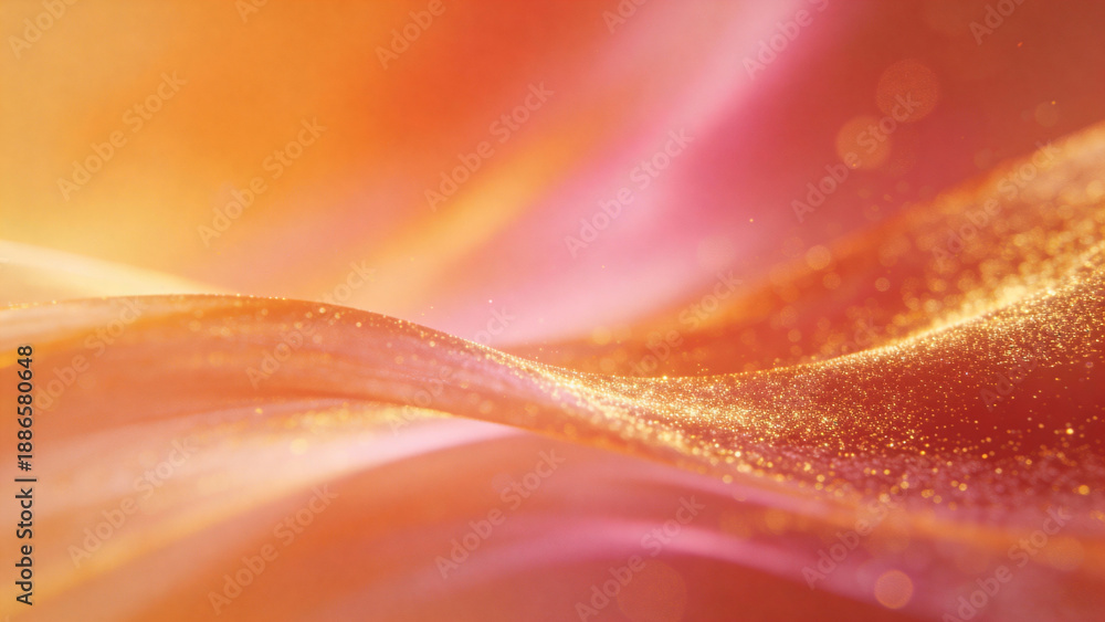 Fototapeta premium Warm Orange and Golden Gradient Wave Background with Soft Glowing Light and Smooth Flowing Curves, Luxurious Abstract Design for Celebration, Success and Premium Visual Projects 