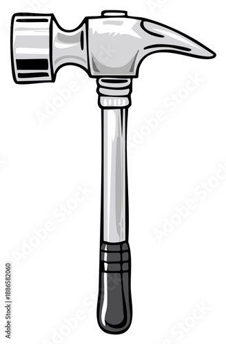 Cartoon illustration of a hammer tool
