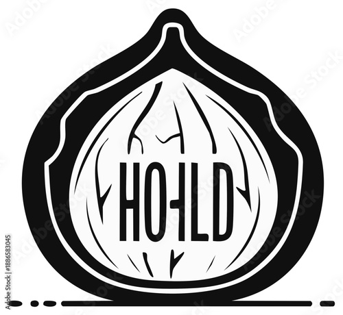 Bitcoin Cryptocurrency HODL Text in Onion Shape Symbol Design Finance Investments Digital Currency Cryptocurrency Markets Blockchain