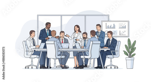 Business people in a meeting room.