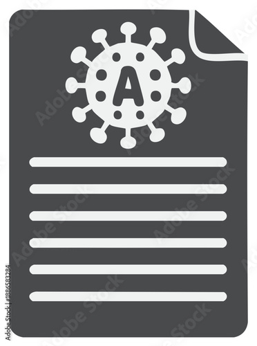 Medical document illustration with viral symbol, health care concept