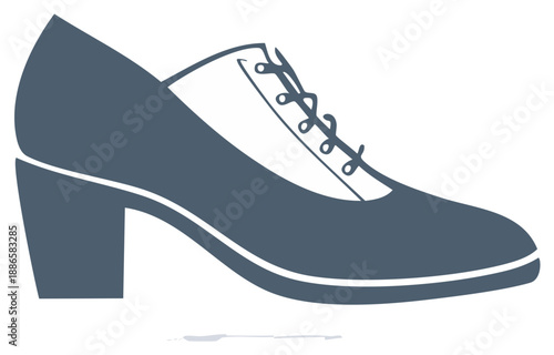 Elegant heeled shoe illustration, classic design with lace-up detail, fashion concept