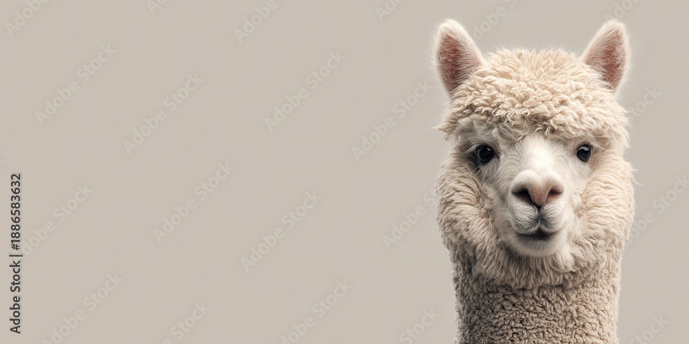 Naklejka premium alpaca positioned bottom right, left copy space