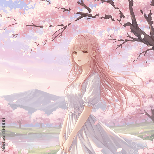 Anime Cherry Blossom Background