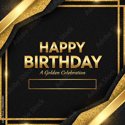 Black Gold Luxury Birthday Background