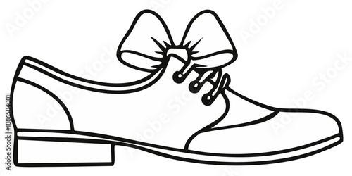 Line Art Oxford Shoe with Bow Detail