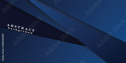 Geometric blue background with dark triangular background design and decorated with elegant vertical lines, overlapping triangle pattern.  design modern. simple background.