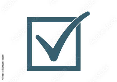 Icono de casilla de verificación con marca de check para confirmar o votar