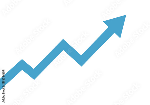 Flecha de gráfico azul ascendente que indica crecimiento y éxito