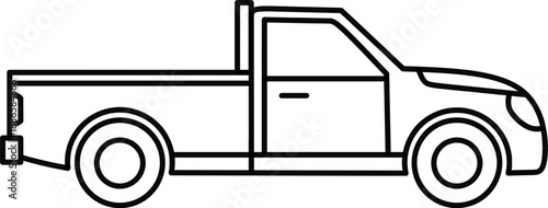 Pickup truck icon for logistics delivery and commercial transport services