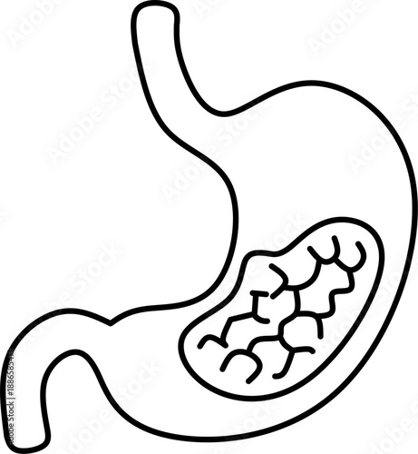 Stomach icon for digestive health and medical gastroenterology