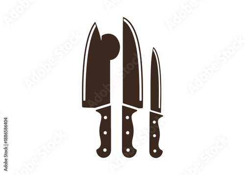 Illustration of Kitchen Knife Set Icon. Vector