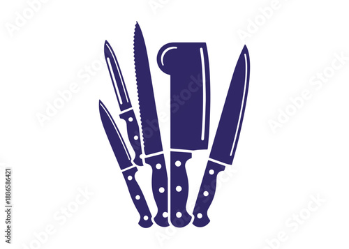 Vector Illustration depicting a Kitchen Knife Set Icon