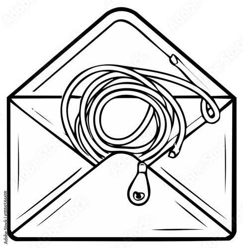 Drawing of an open envelope containing a coiled measuring tape symbolizing measurement and accuracy