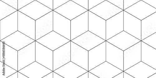 Abstract black square line hexagons seamless hexagon polygonal pattern background. vector seamless creative pattern bright white abstract honeycomb background.