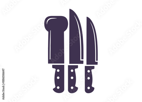 Icon of Kitchen Knife Set. Vector Illustration