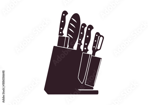 Kitchen Knife Set Icon. Vector Illustration