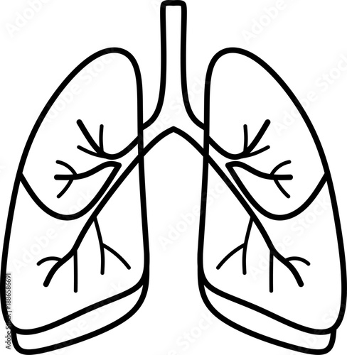 Lungs icon for respiratory health and medical pulmonary system