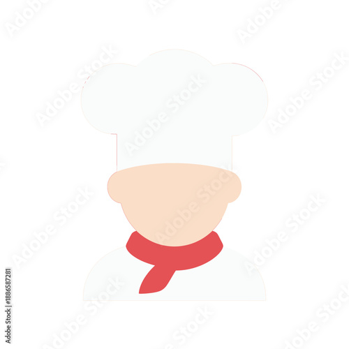 App icon of a chef wearing a white hat and red scarf.