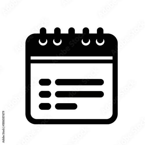 Calendar app icon with date markings in line style.