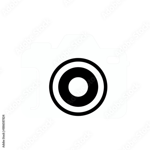 Camera icon in flat design style.