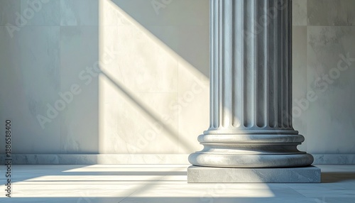 Classic Greek Column with Dramatic Lighting.