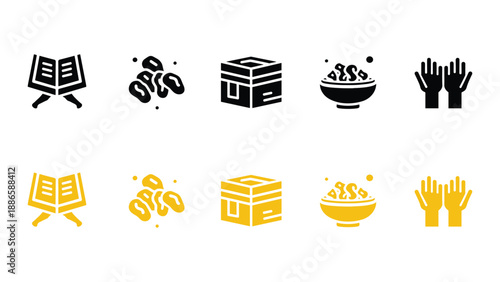 Ramadan Charity Community and Social Care Solid Icons