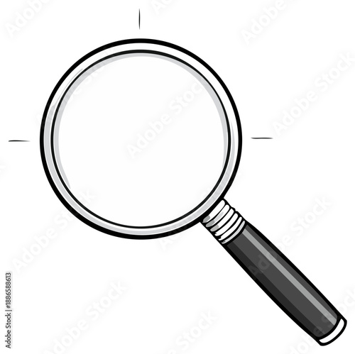 Magnifying Glass Illustration Search Tool Exploration Analysis Inspection Detail Tool Simple Vector Graphics