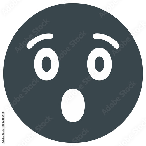 Surprised emoji face icon, graphic design element for social media content