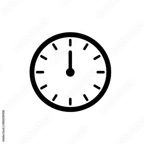 Minimalist clock icon with rectangular hour markers.