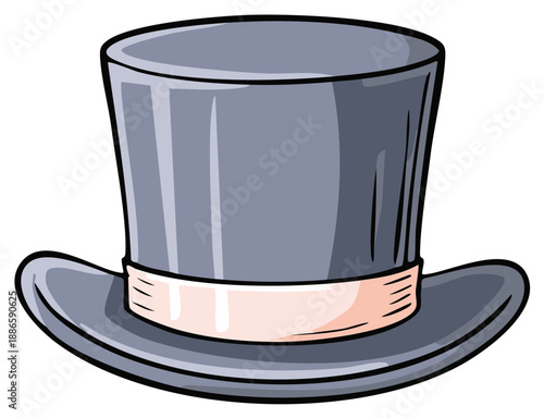 Top Hat Illustration Simple Style Classic Symbol Accessory Formal Wear Icon Party Costume Props
