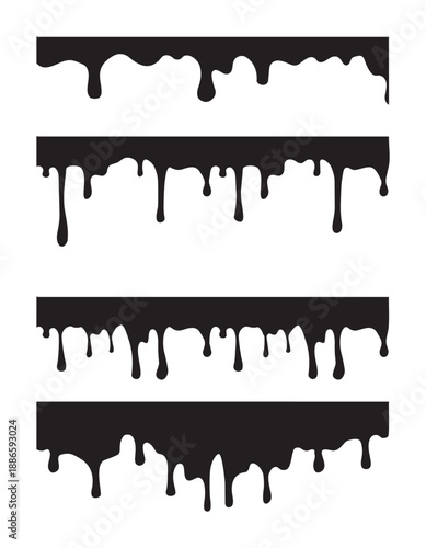 Black paint drips white liquid