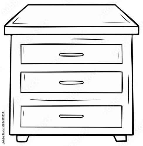 Cartoon Style Wooden Nightstand with Three Drawers